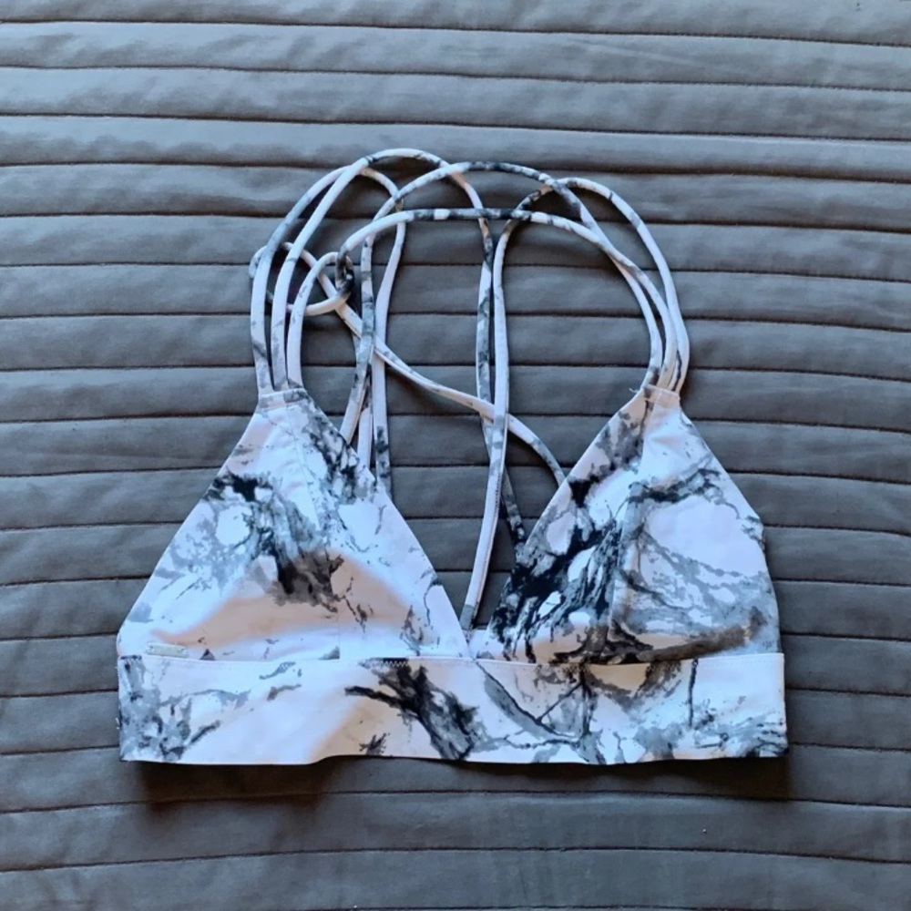 Pink Strappy Marble Bralette